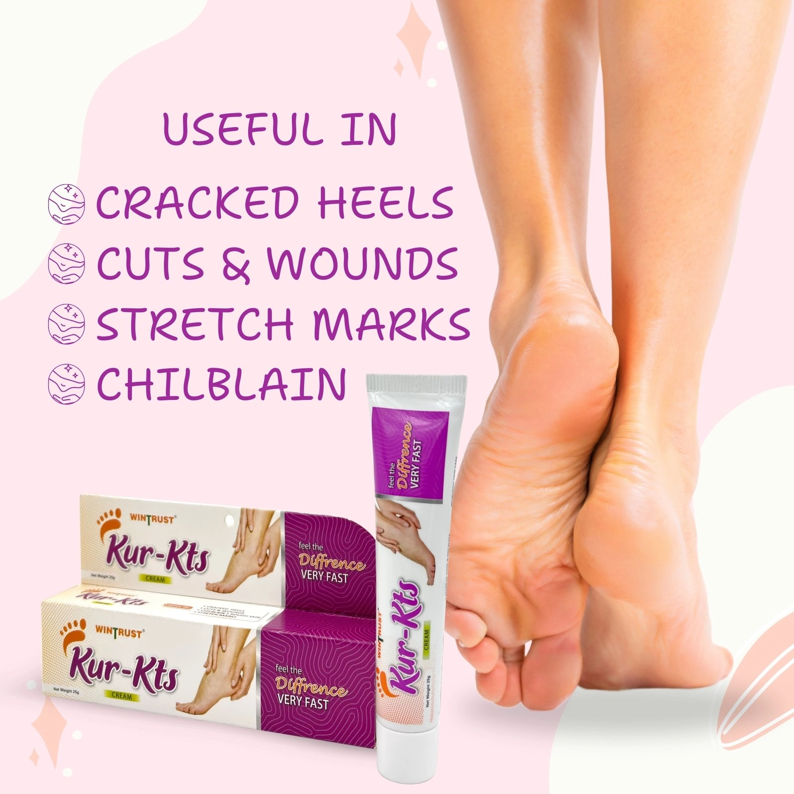 Kur-Kts Cream, Ayurvedic Foot care cream, 25 Gms